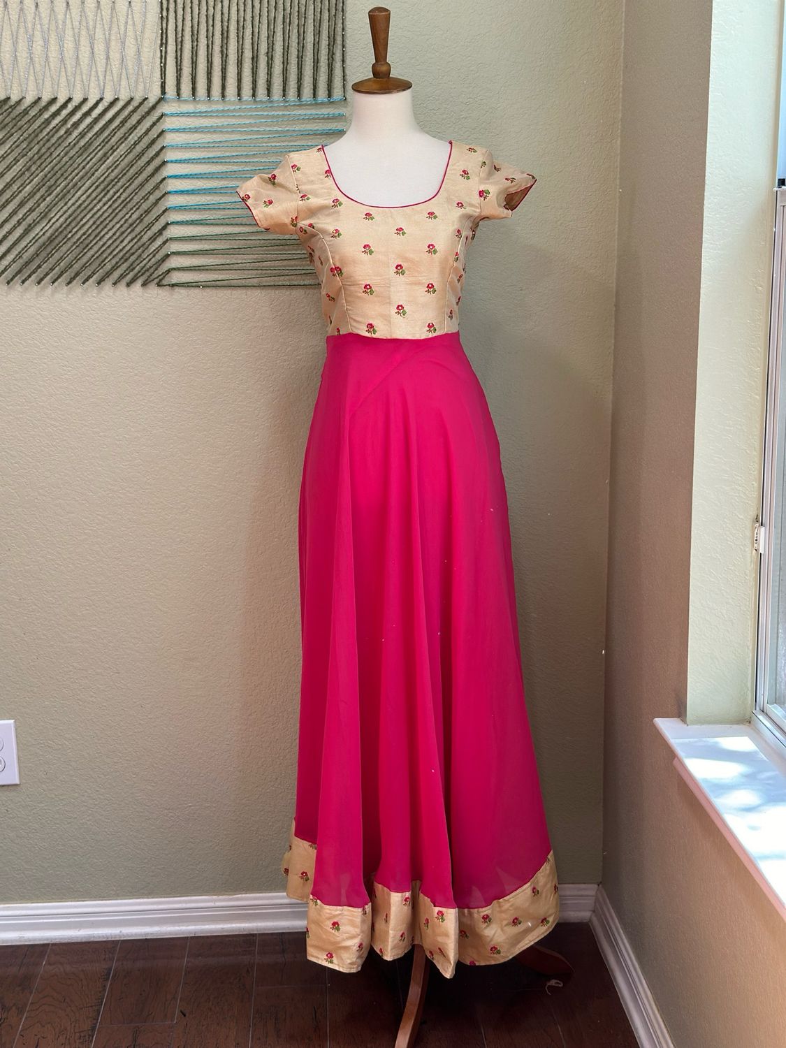 Baby pink designer dress