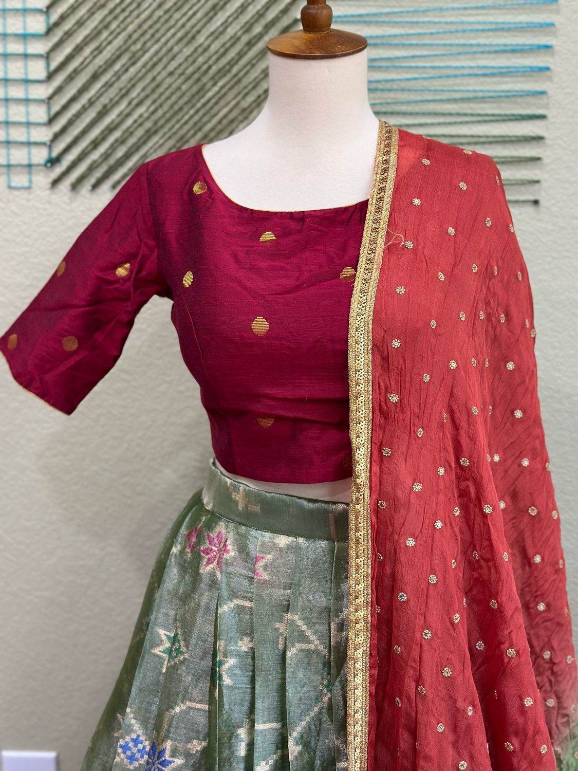 Designer lehenga - Kora Silk Lehenga &amp; Designer Duppatta