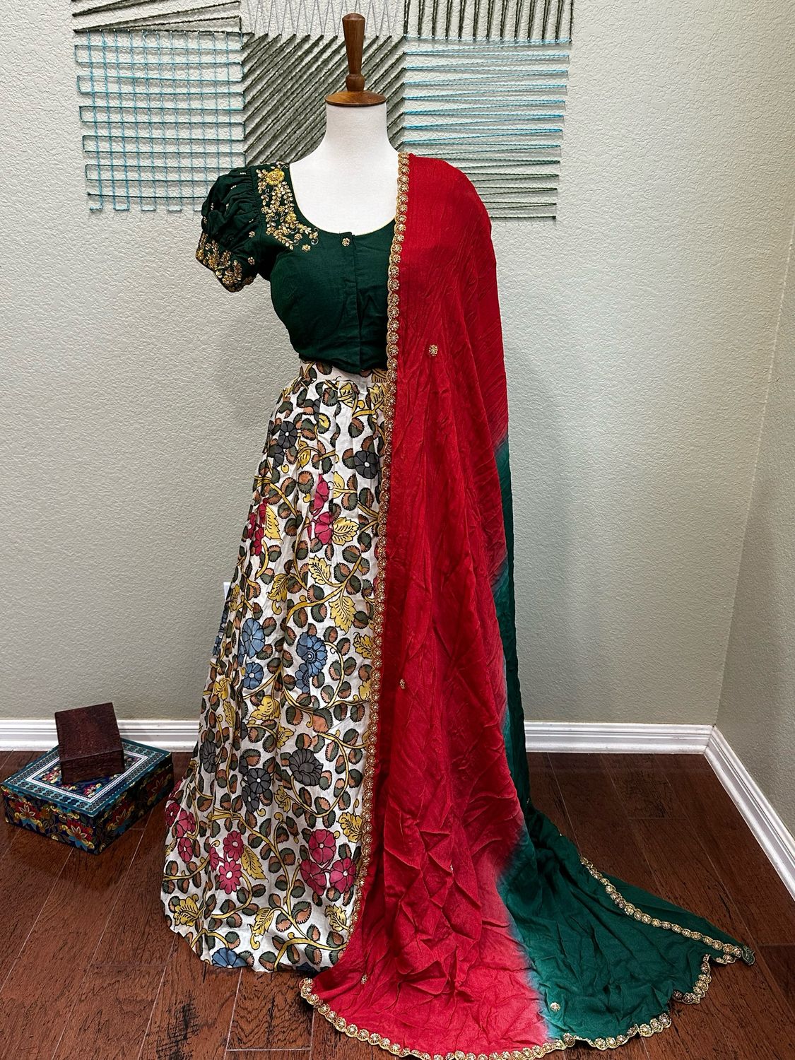 Kanchi Kalamkari Pattu lehenga