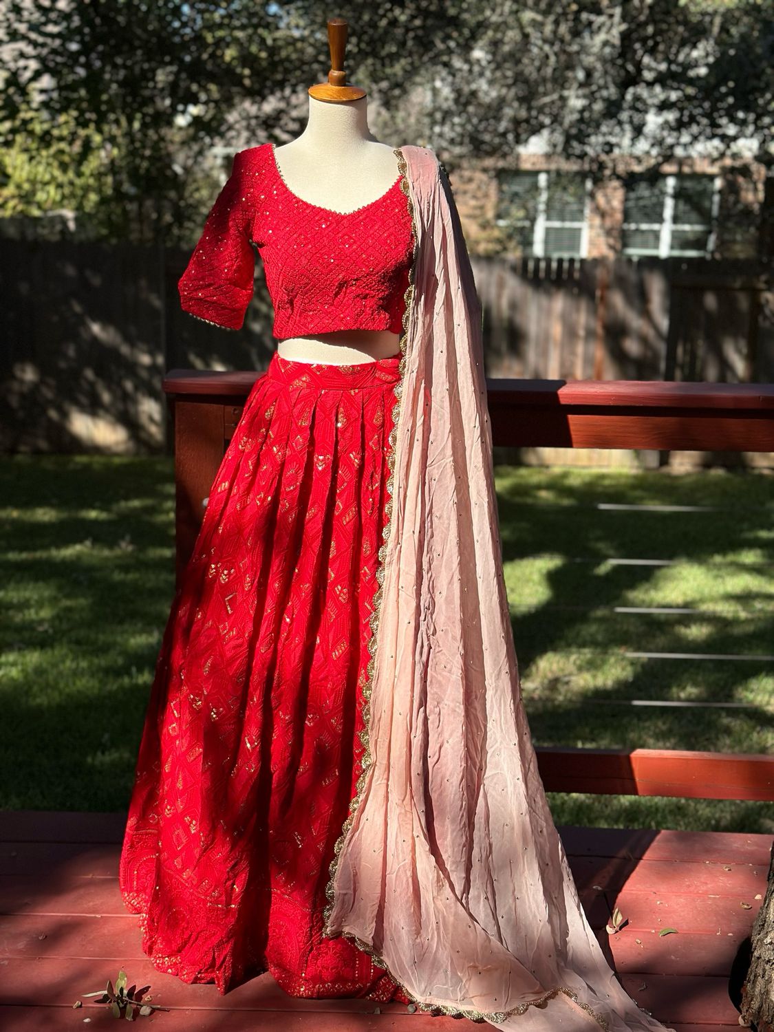 Designer Chikenkari Lehenga Halfsaree Langavoni