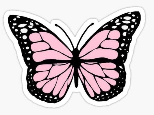 pink butterfly sticker