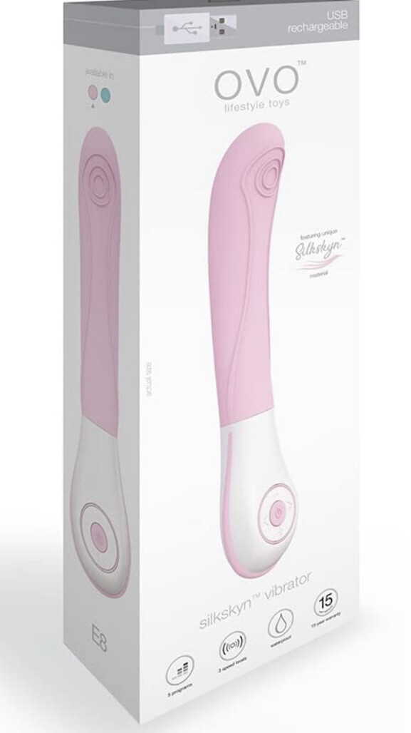 OVO E8 SILKSKYN RECHARGEABLE SILICONE VIBRATOR - PINK


