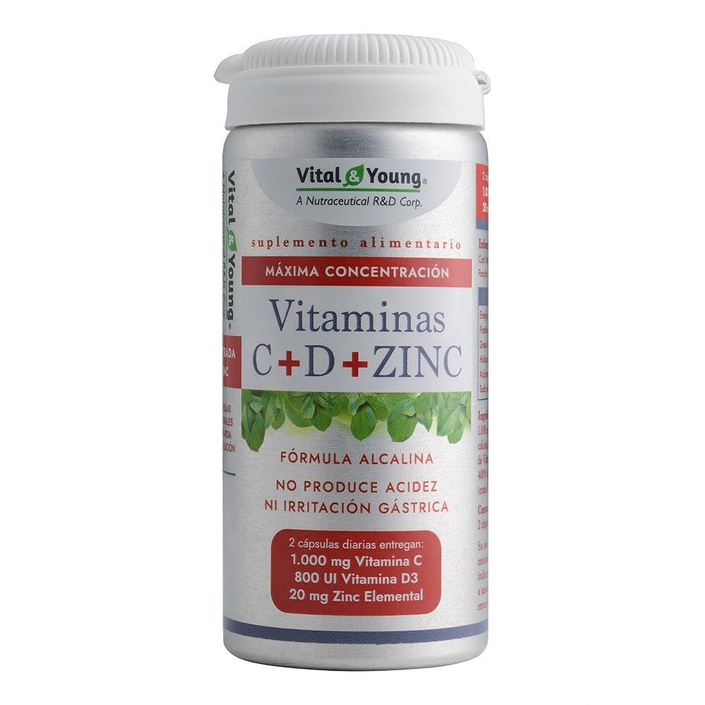 Vitaminas C+D+ZINC 60 CAPS 615 mg