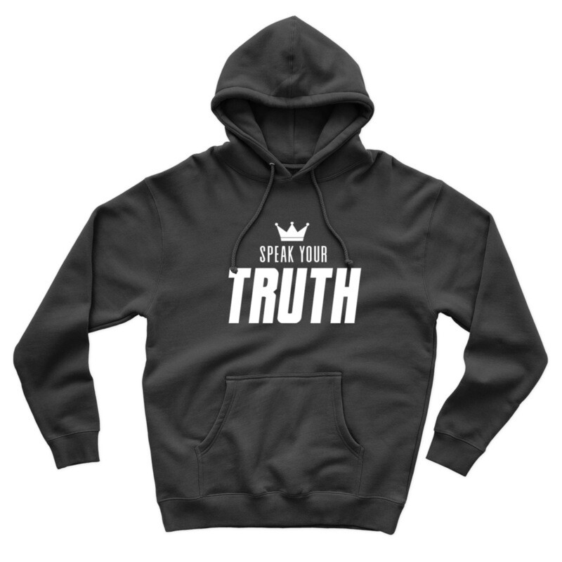 Speak Your Truth [White Logo / Black Hoodie]