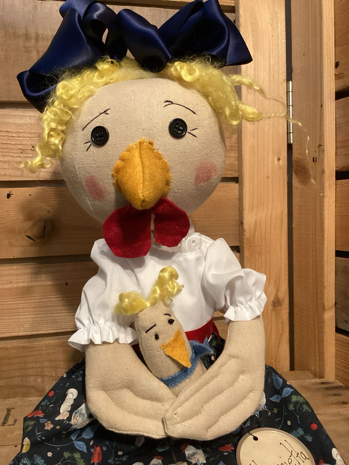 Chicken Inspired Doll ~ With Her Baby Chick ~ OOAK ~ Henrietta Chicken Inspired Doll ~ With Her Baby Chick ~ OOAK ~ Henrietta
