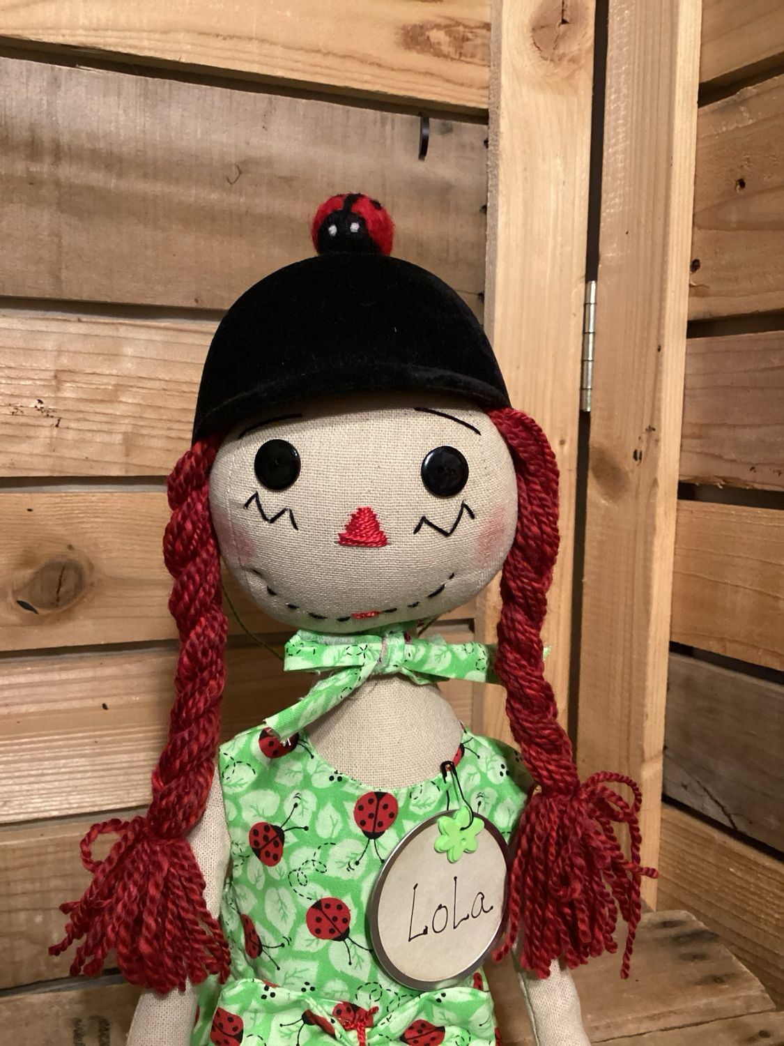 Lady Bug Inspired Raggedy Doll ~ OOAK ~ Lola