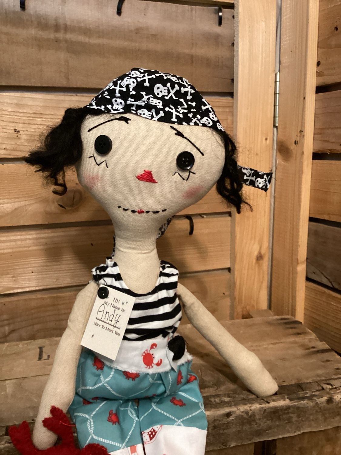Nautical Raggedy Doll ~ OOAK ~ Andy