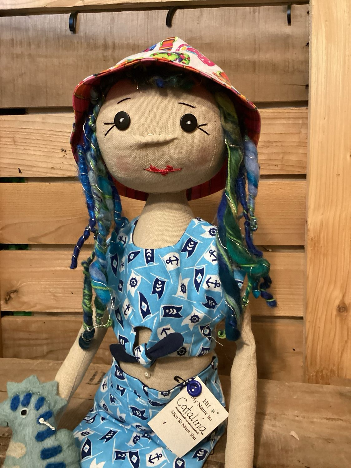 Just Listed ! Nautical Doll ~ With Her Sea Horse ~ OOAK ~ Catalina