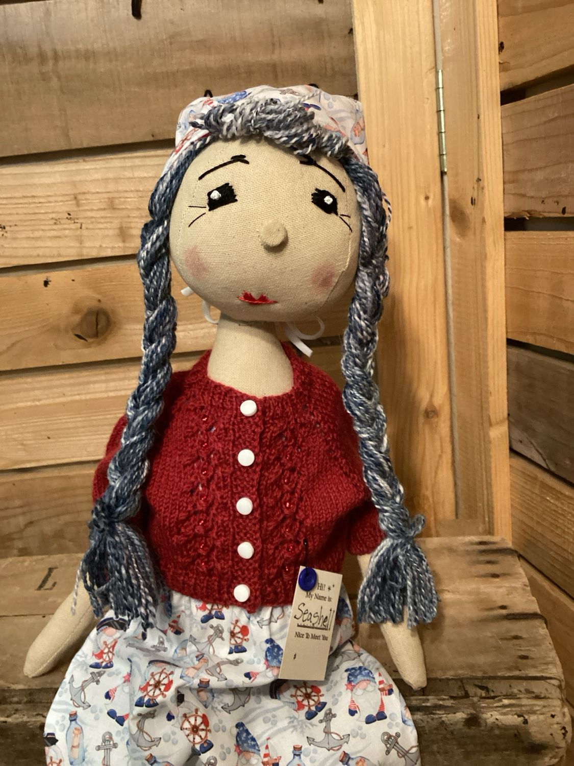 Nautical Gnome Doll ~ OOAK ~ Seashell