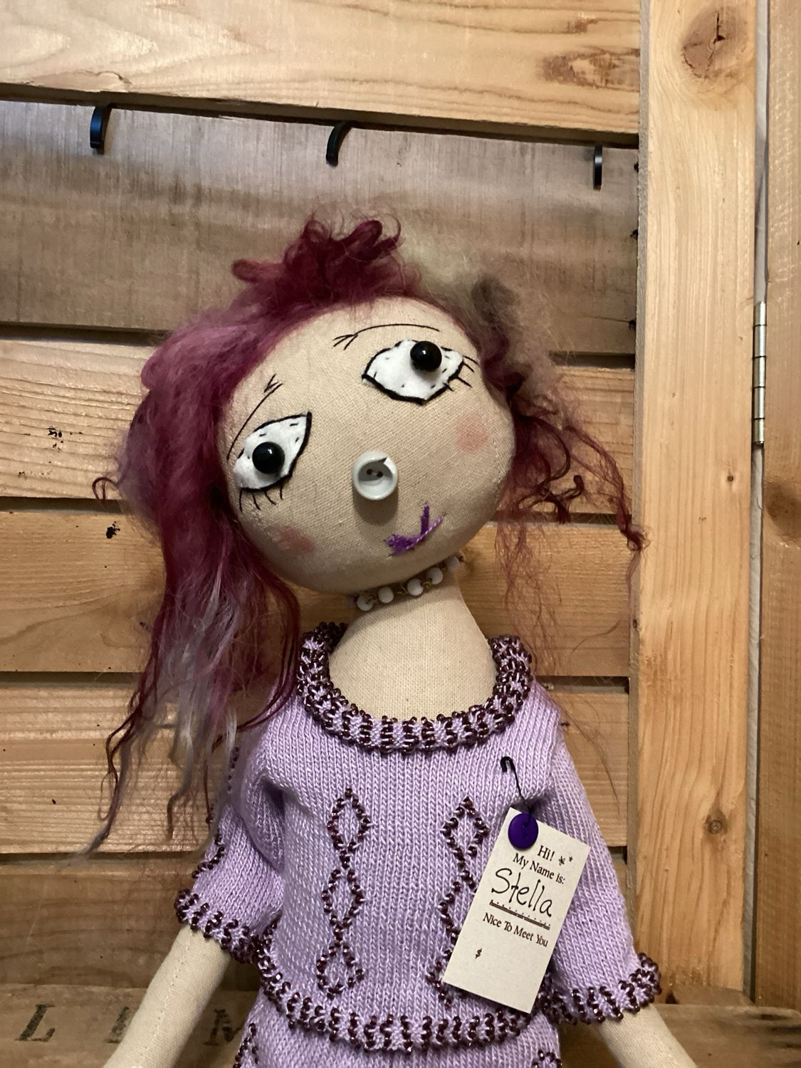 Just Listed ! Unique And Beautiful Doll ~ Stunning Beaded Hand Knitted Outfit ~ OOAK ~ Stella
