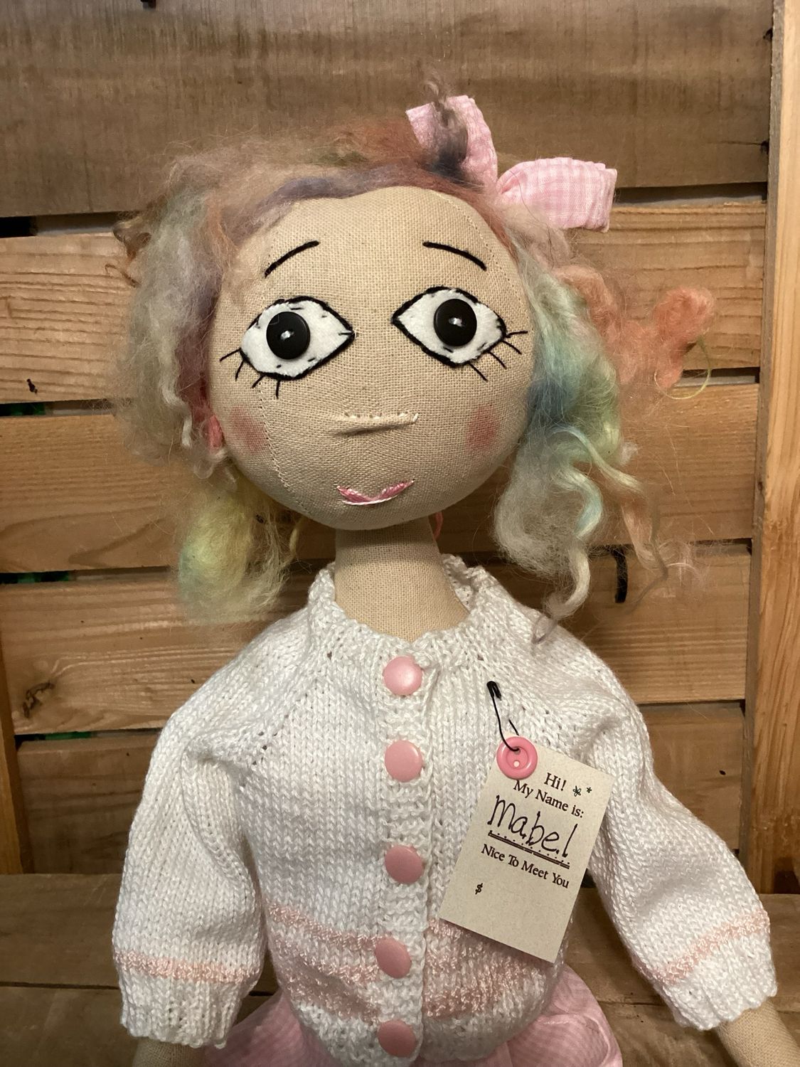 Just Listed ! Doll With Basket Of Flowers ~ OOAK~ Mabel