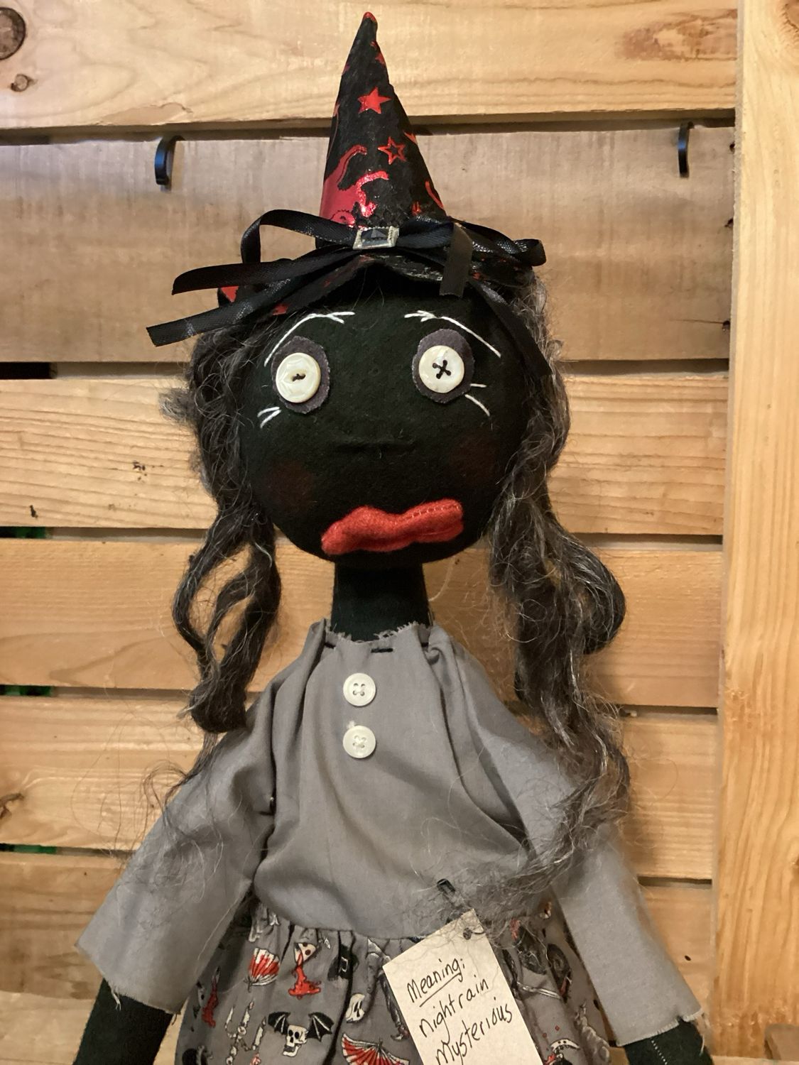 Just Listed ! African American Witch Doll ~ OOAK ~ Amaya ~ Means: Night Rain; Mysterious