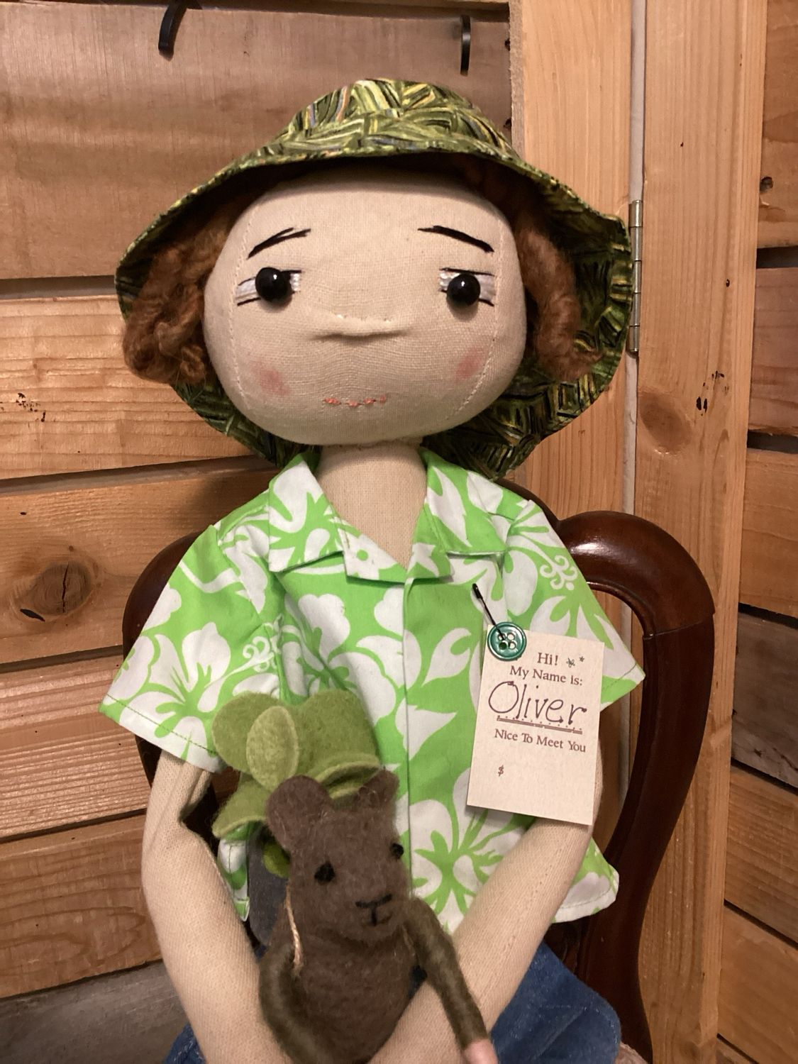 Just Listed ! Boy Doll ~ With His Pet Mouse ~ OOAK ~ Oliver