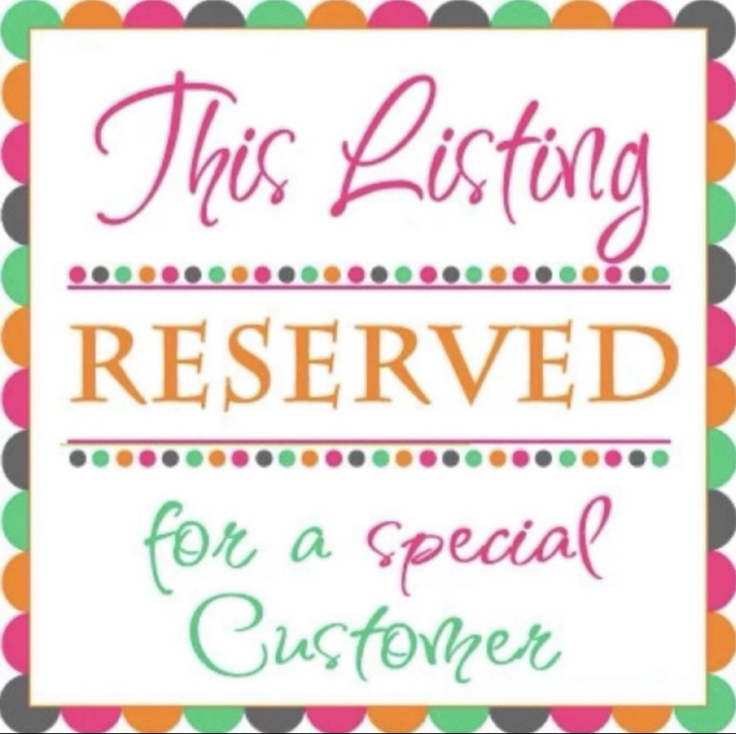 Special Order For ~