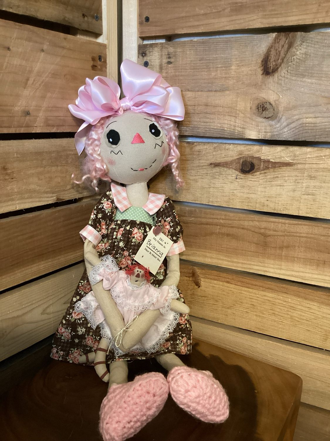Raggedy Doll ~ With Her Dolly ~ OOAK ~ Brianna