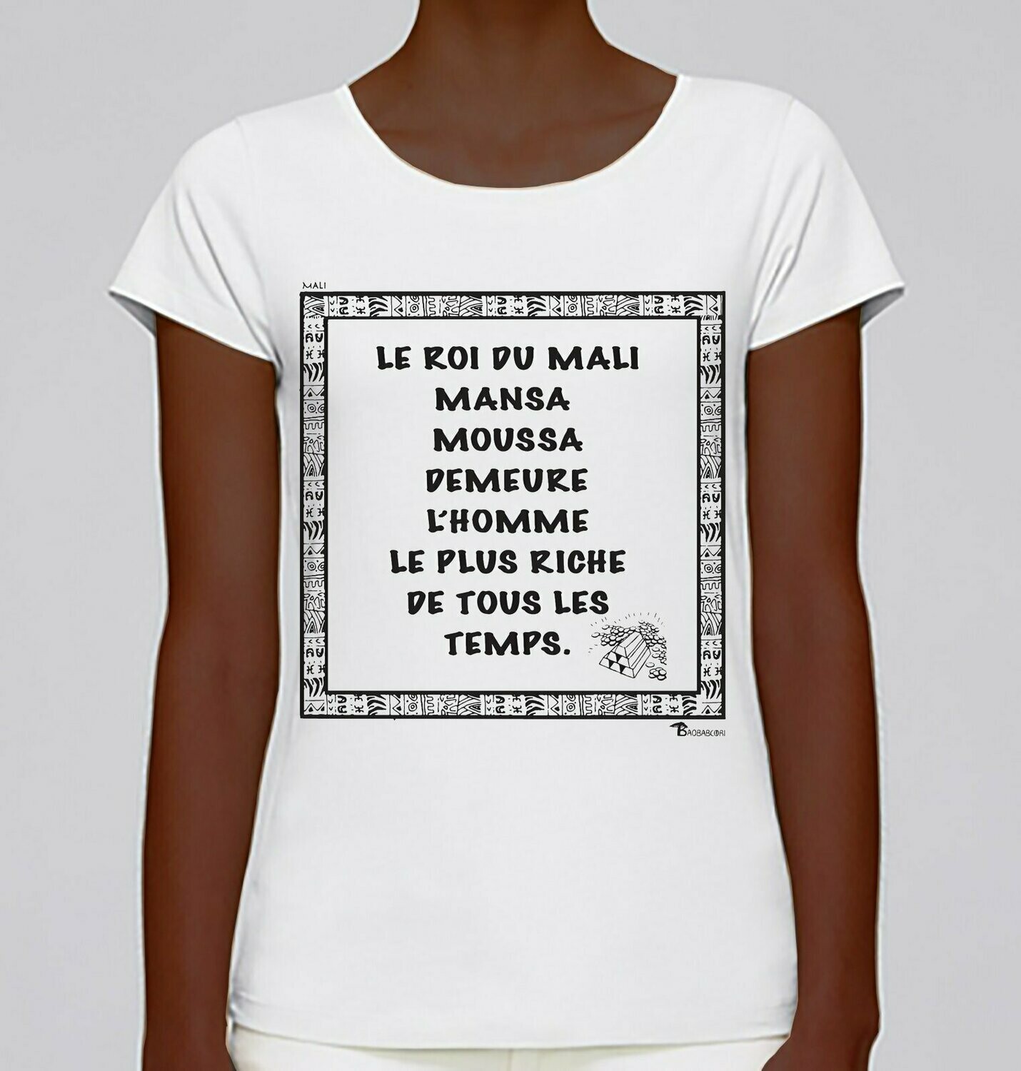 TEE-SHIRT ECONOMIE MALI MANSA, COULEUR: BLANC, TAILLE: XXL