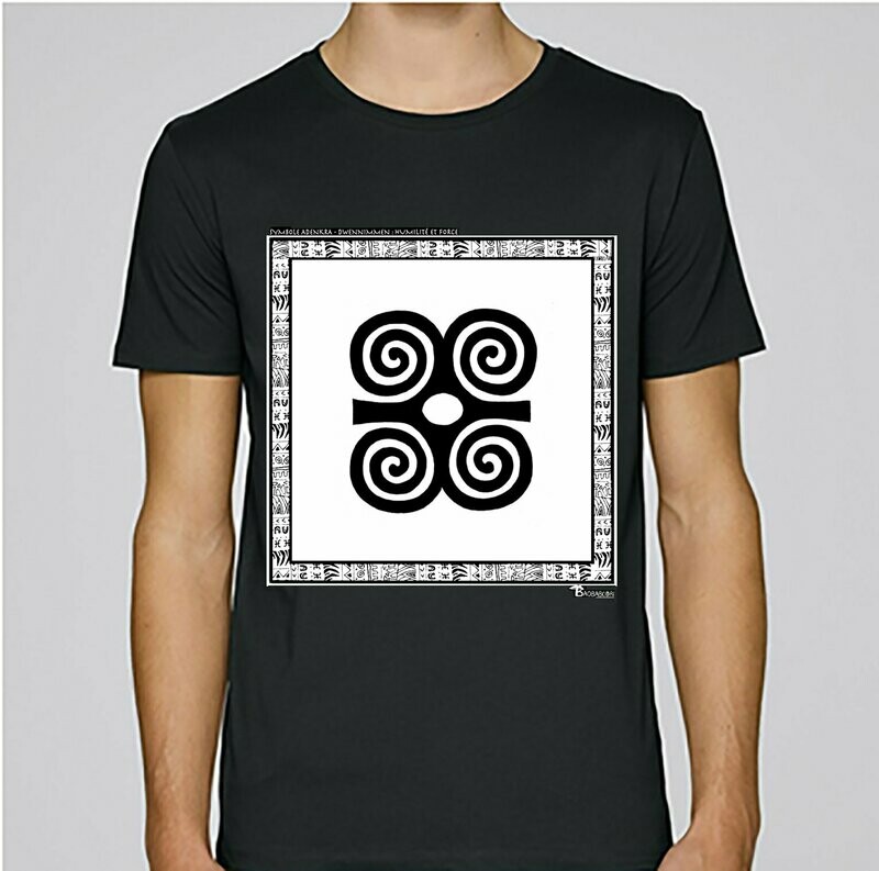 TEE SHIRT SYMBOLE ADINKRA "DWENNIMMEN" HUMILITE ET FORCE