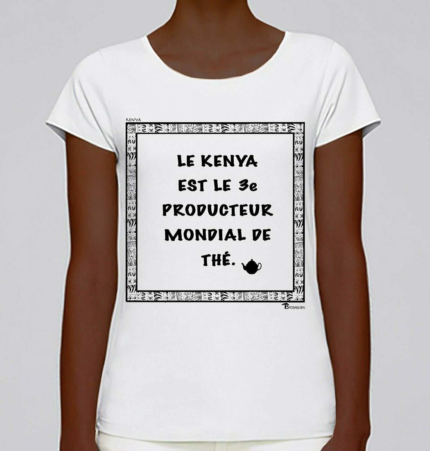 TEE-SHIRT ECONOMIE KENYA THE, COULEUR: BLANC, TAILLE: XXL