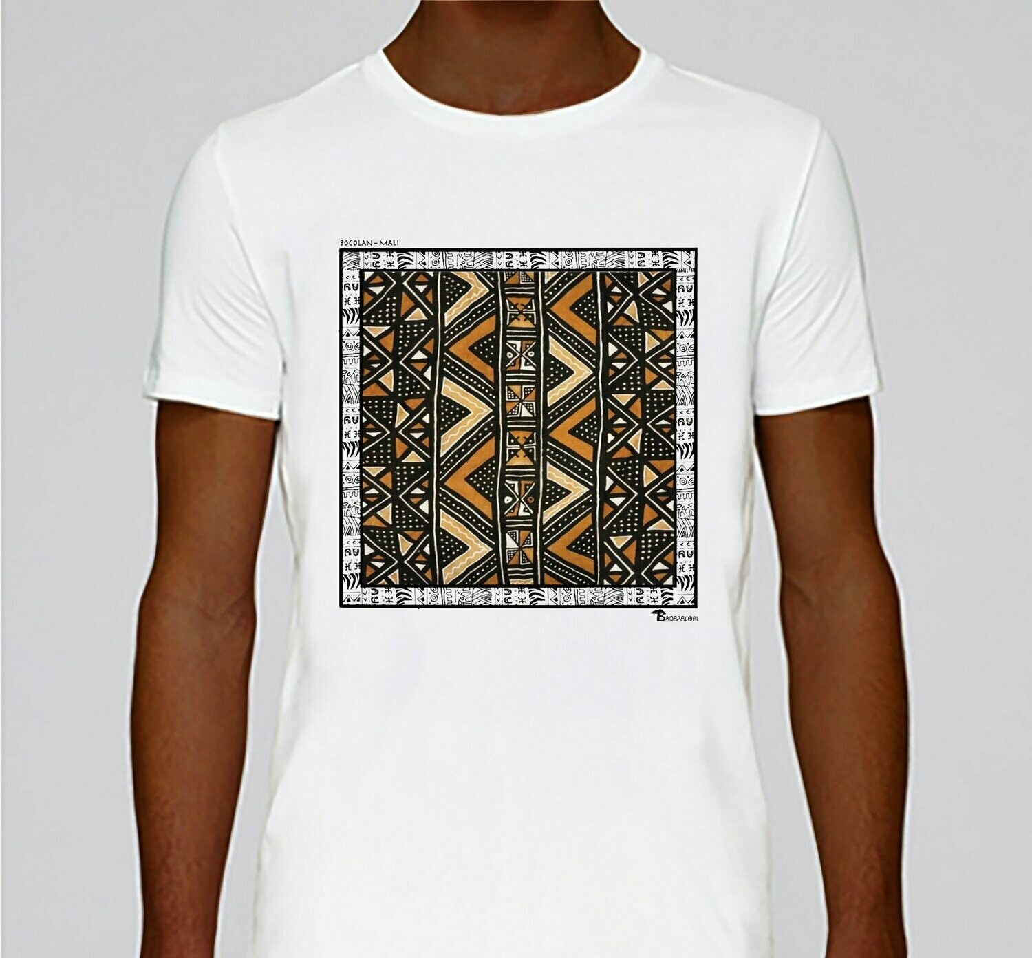 TEE-SHIRT TEXTILE BOGOLAN MALI, COULEUR: BLANC, TAILLE: XXL