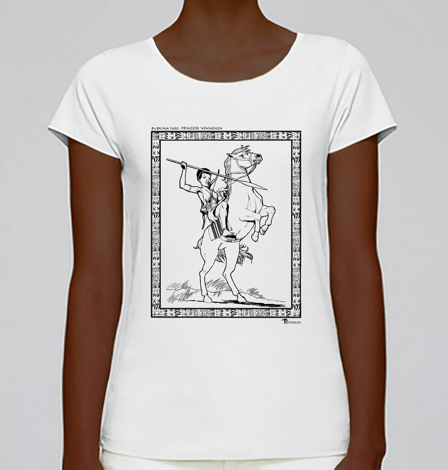 TEE-SHIRT PERSONNALITE BURKINA FASO PRINCESSE YENNENGA, COULEUR: BLANC, TAILLE: XXL