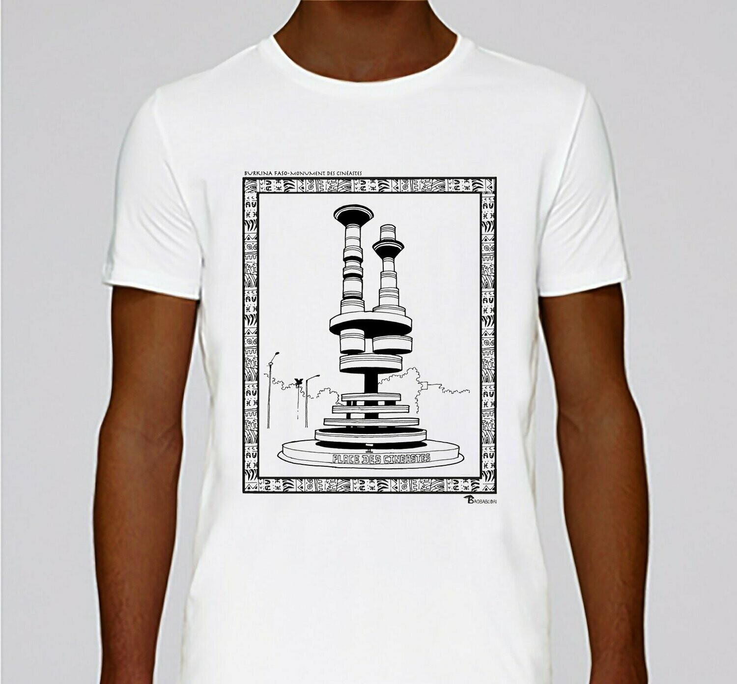 TEE-SHIRT MONUMENT DES CINEASTES AFRICAINS, COULEUR: BLANC, TAILLE: XXL