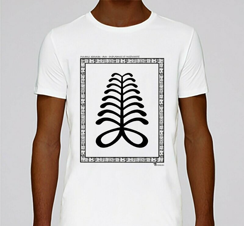 TEE SHIRT SYMBOLE ADINKRA "AYA" ENDURANCE ET INGENIOSITE