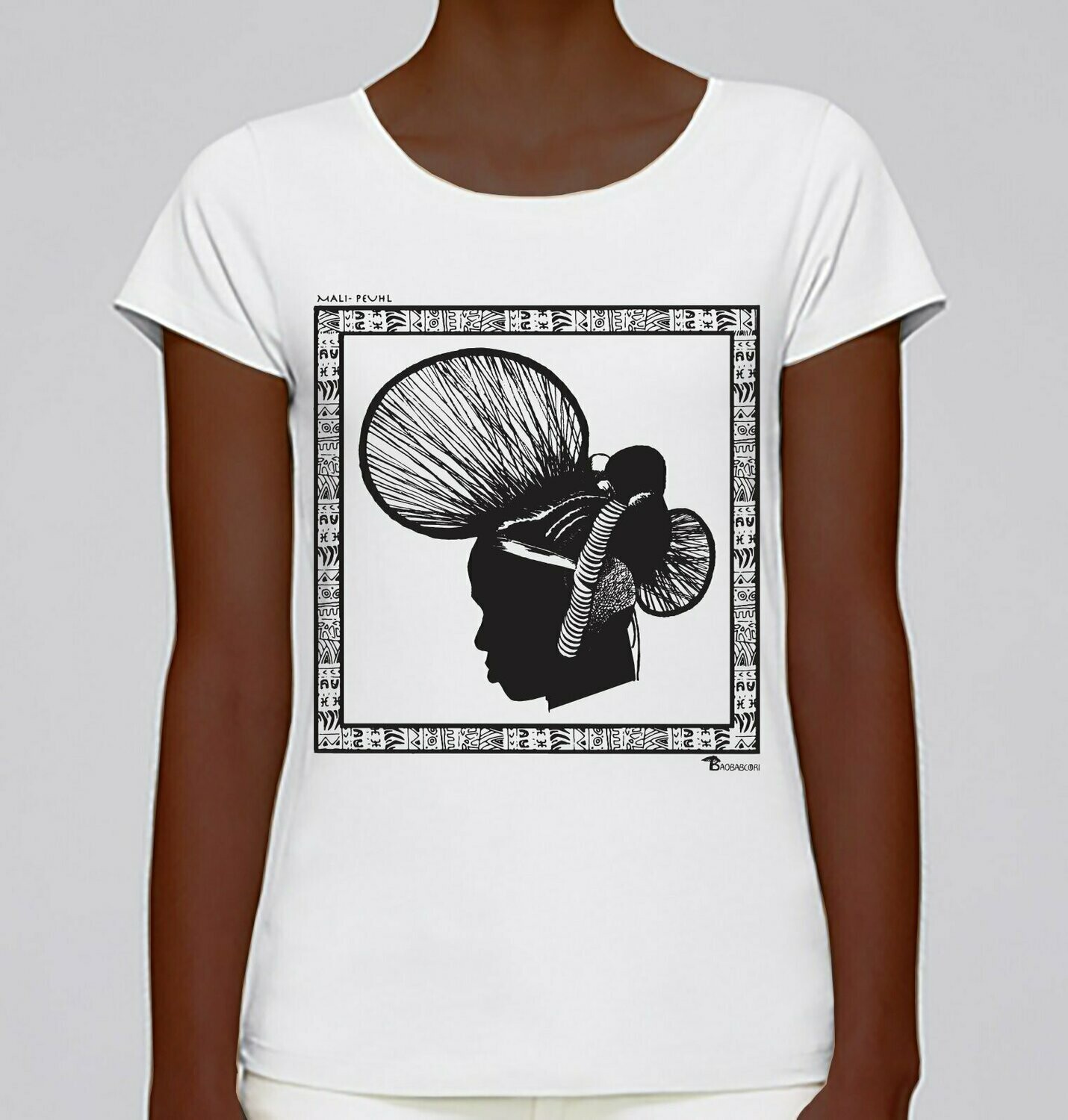 TEE-SHIRT COIFFURE PEUHL MALI, COULEUR: BLANC, TAILLE: XXL