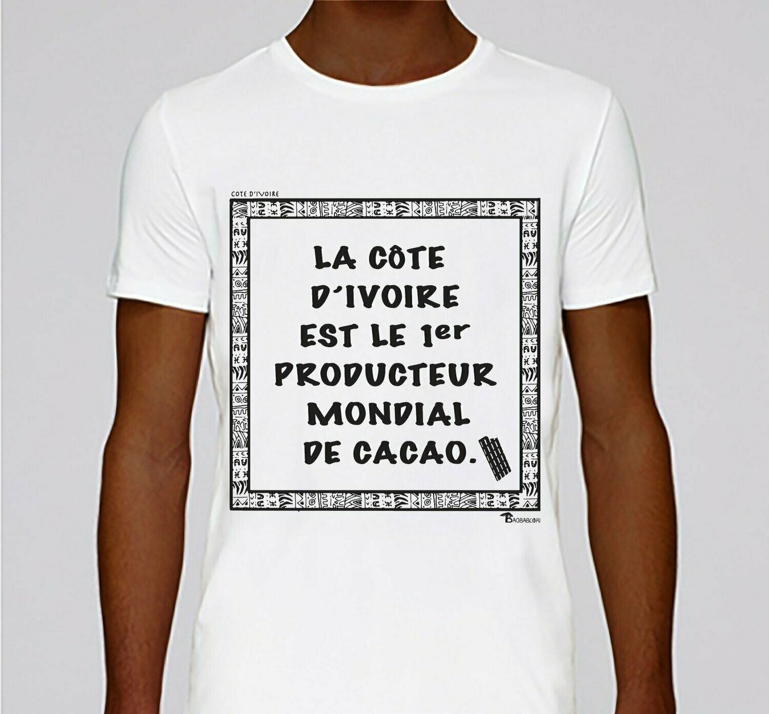 TEE-SHIRT ECONOMIE CÔTE D'IVOIRE CACAO, COULEUR: BLANC, TAILLE: XXL