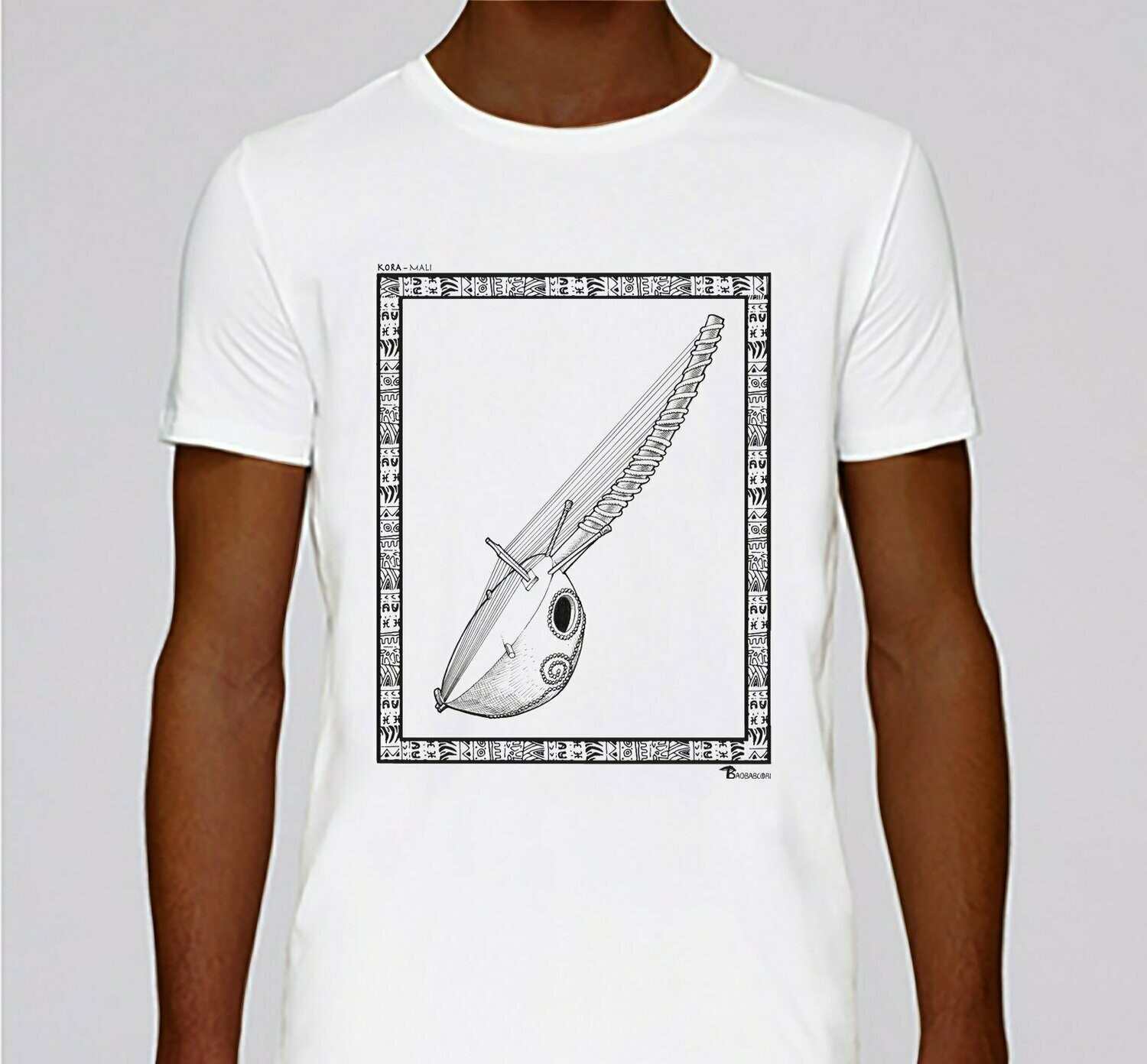 TEE-SHIRT MUSIQUE KORA, COULEUR: BLANC, TAILLE: XXL