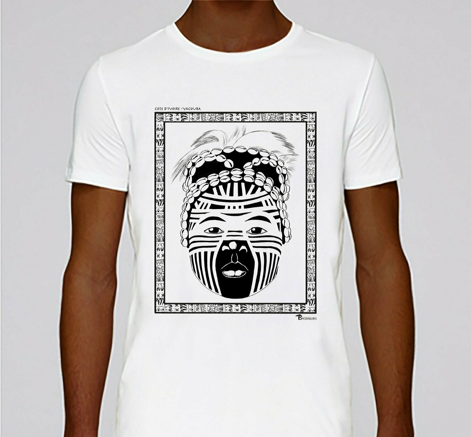 TEE-SHIRT FASHION MAQUILLAGE YACOUBA, COULEUR: BLANC, TAILLE: XXL