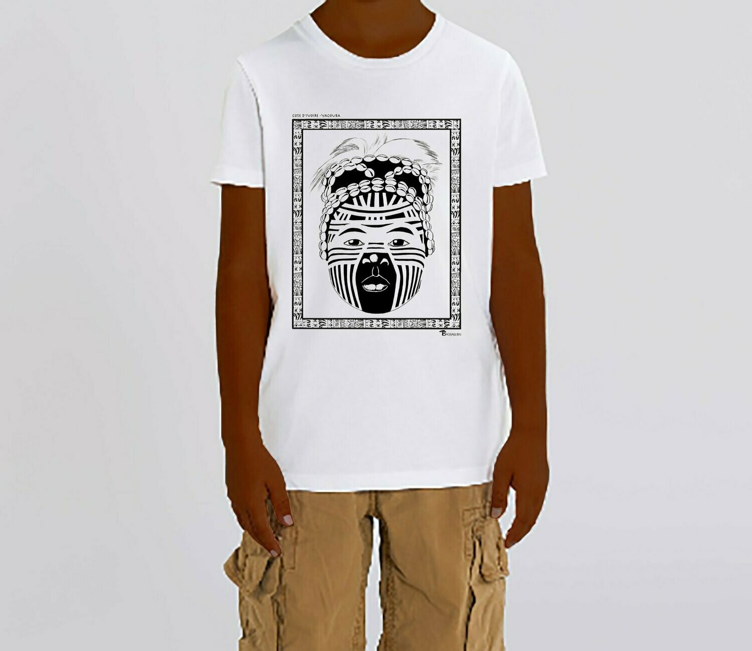 TEE-SHIRT FASHION MAQUILLAGE YACOUBA, COULEUR: BLANC, TAILLE: 3-4 ans