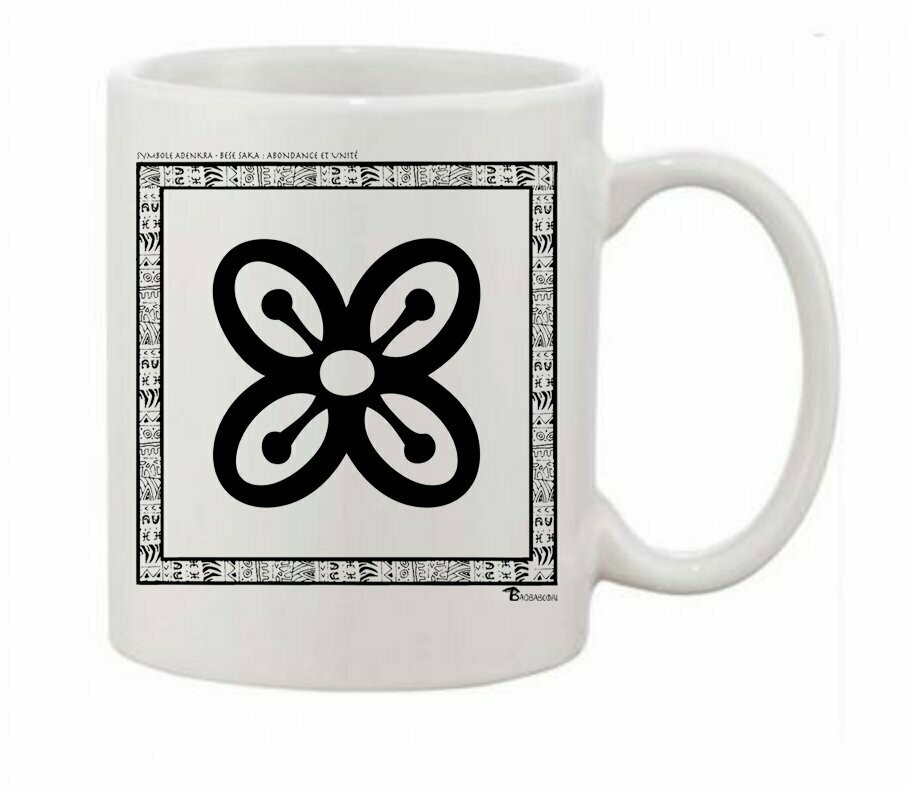 MUG SYMBOLE ADINKRA "BESE SAKA" ABONDANCE ET UNITE