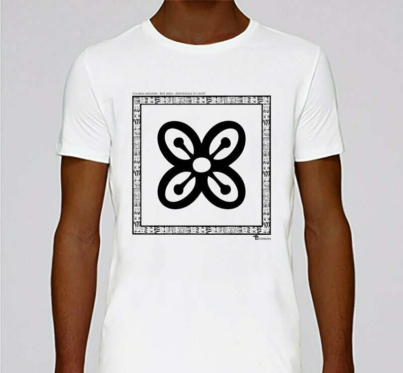 TEE SHIRT SYMBOLE ADINKRA "BESE SAKA" ABONDANCE ET UNITE