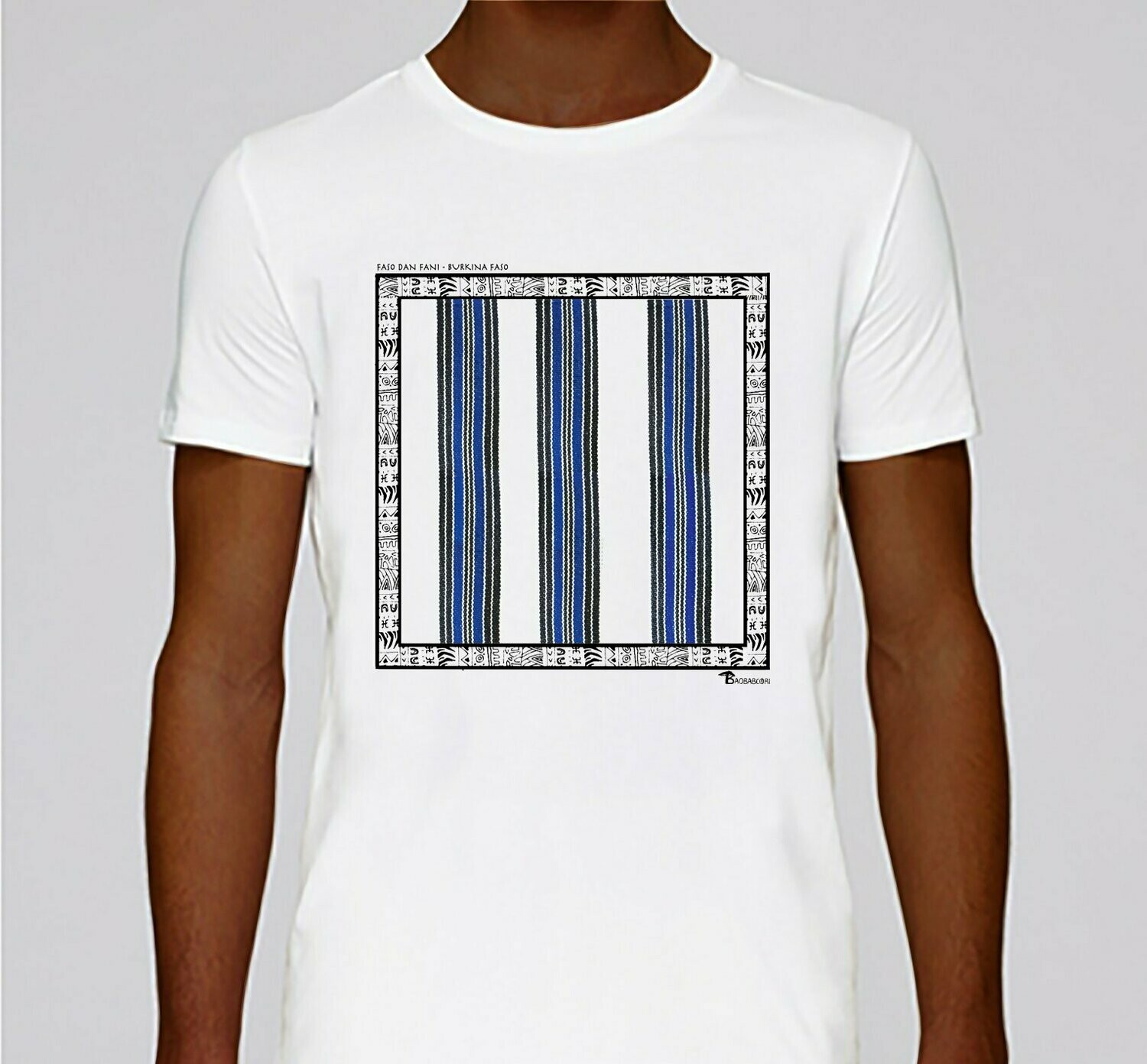 TEE-SHIRT TEXTILE FASO DAN FANI BURKINA FASO, COULEUR: BLANC, TAILLE: XXL