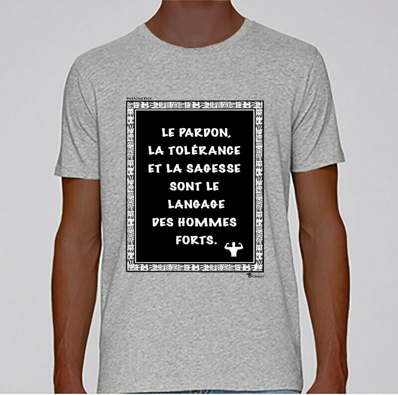 TEE SHIRT PROVERBE BURKINA FASO HOMMES FORTS