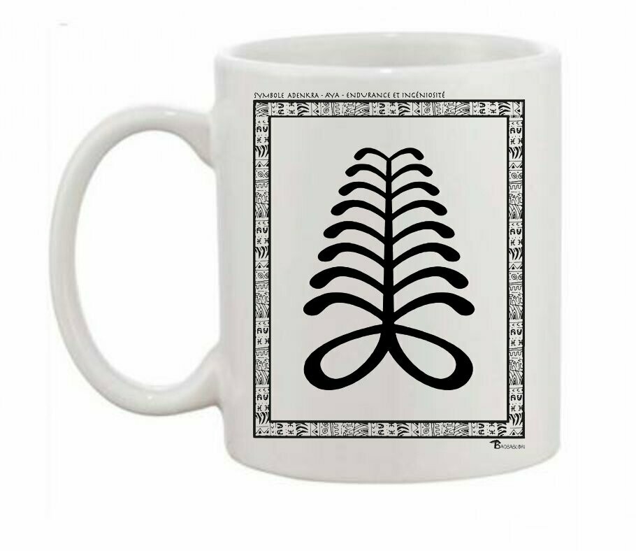 MUG SYMBOLE ADINKRA "AYA" ENDURANCE ET INGENIOSITE