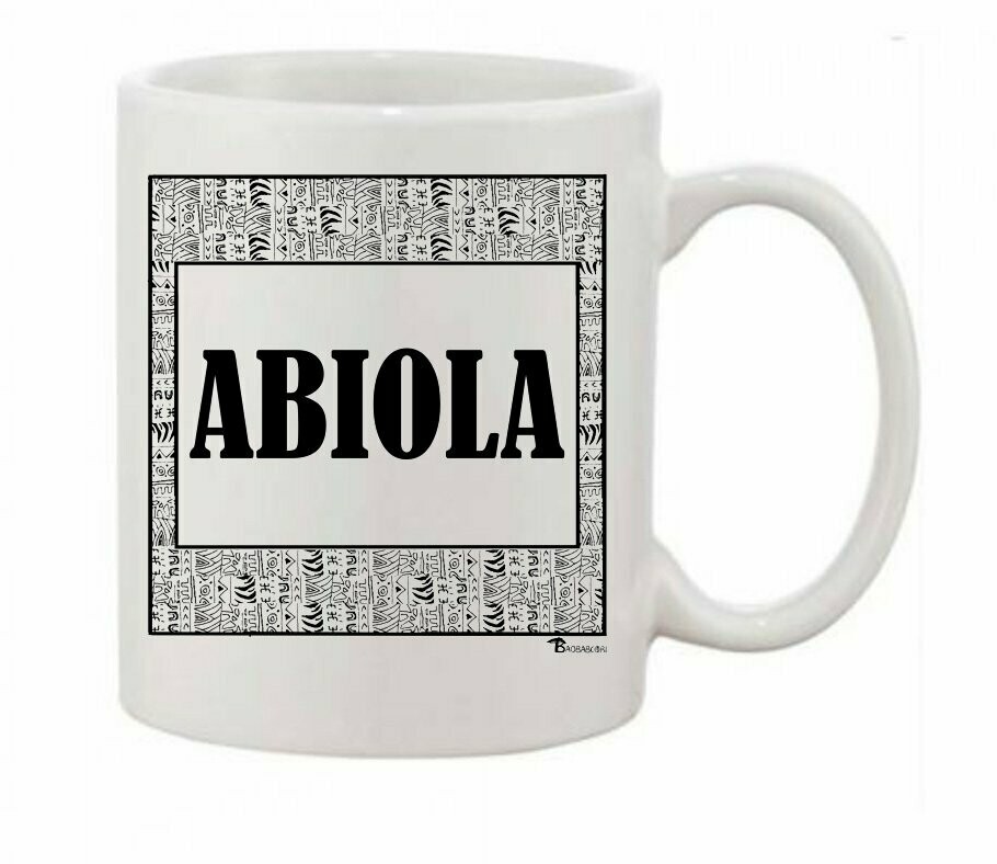 MUG  PRENOM MASCULIN, Prénoms: ABIOLA