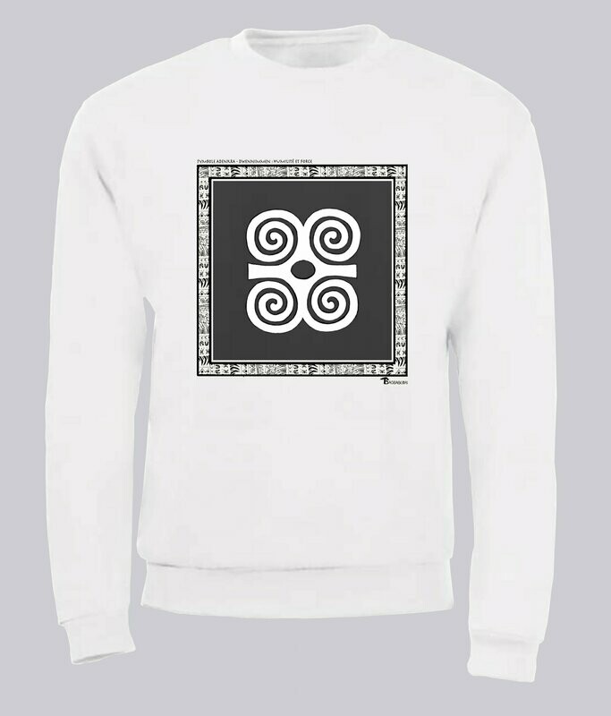 SWEAT SYMBOLE ADINKRA "DWENNIMMEN" HUMILITE ET FORCE