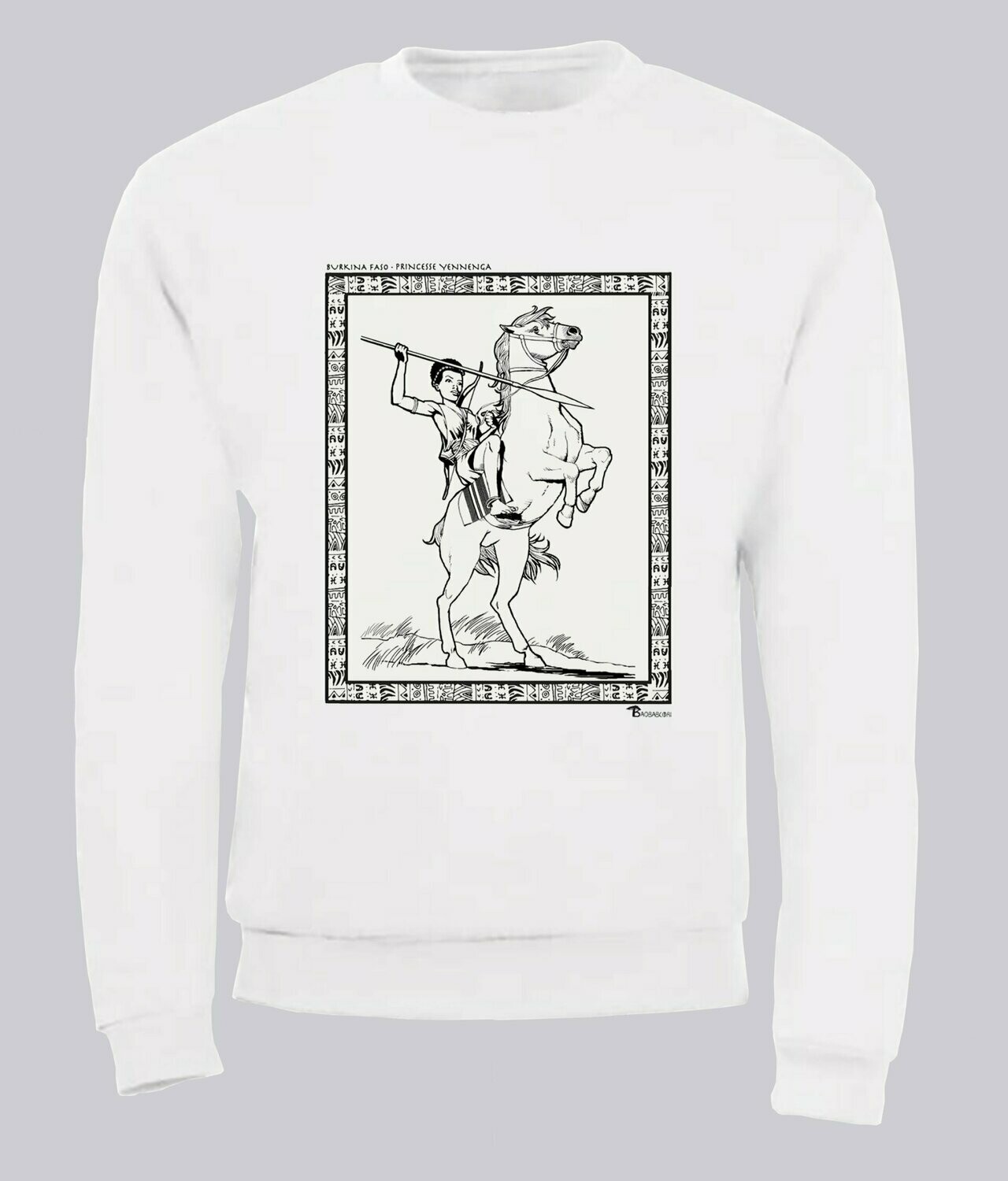 SWEAT ECONOMIE RDC CONGO COLTAN, COULEUR: BLANC, FOND MOTIF: BLANC, TAILLE: XXL