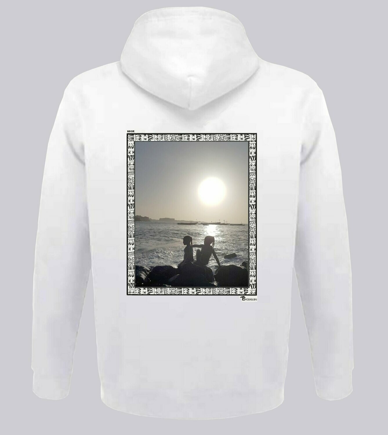 SWEAT A CAPUCHE FREESTYLE ART "NGOR", COULEUR: BLANC, TAILLE: XXL