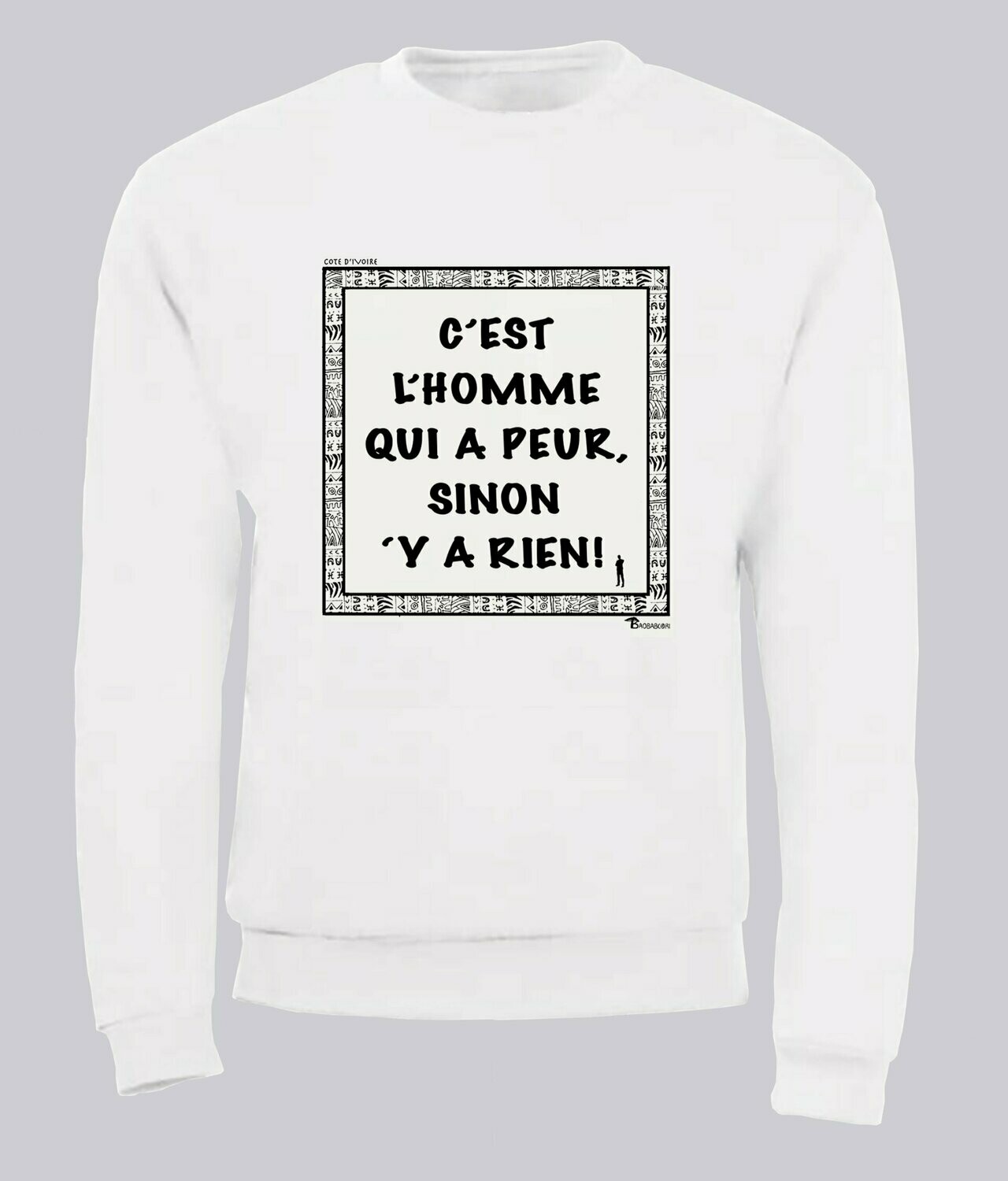 SWEAT PEXPRESSION L'HOMME CÔTE D'IVOIRE, COULEUR: BLANC, FOND MOTIF: BLANC, TAILLE: XXL