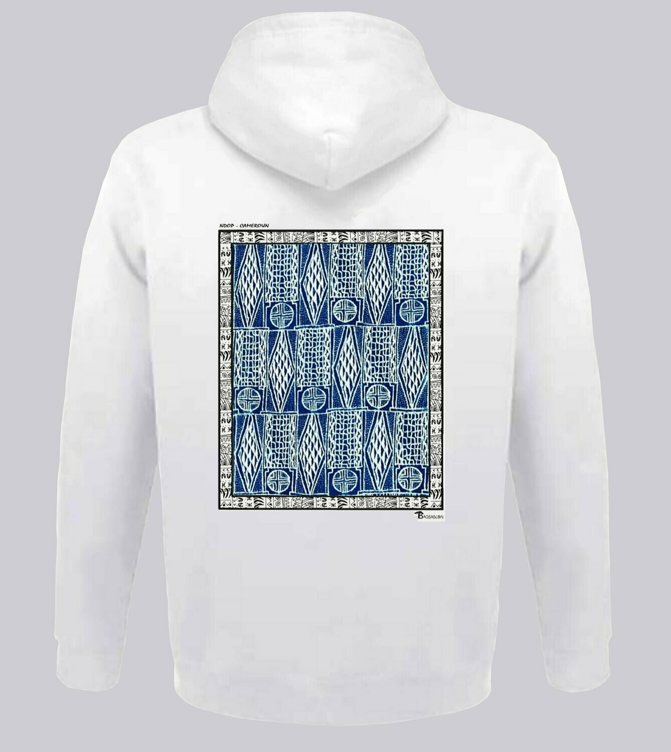 SWEAT A CAPUCHE TEXTILE NDOP CAMEROUN, COULEUR: BLANC, TAILLE: XXL
