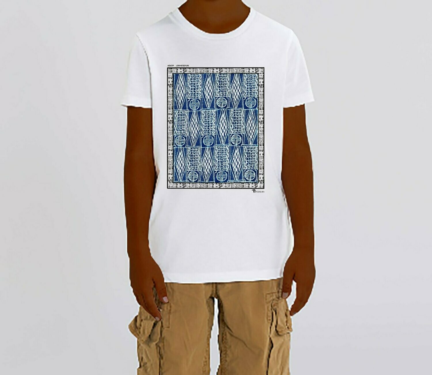TEE-SHIRT TEXTILE NDOP CAMEROUN, COULEUR: BLANC, TAILLE: 3-4 ans