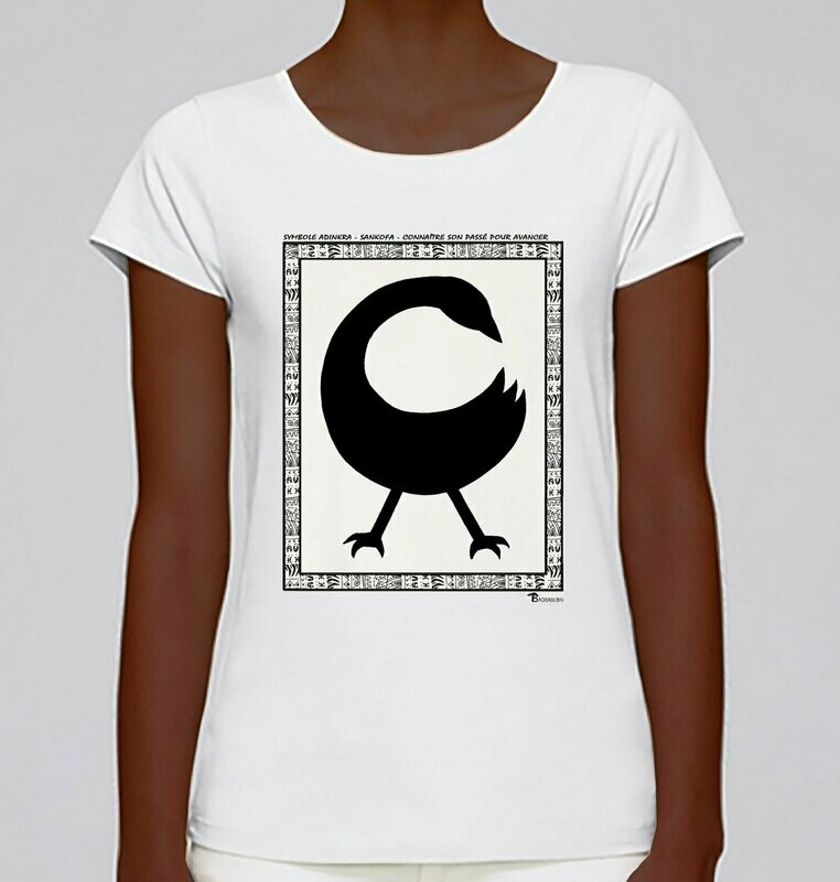 TEE SHIRT SYMBOLE ADINKRA "SANKOFA"  CONNAITRE SON PASSE POUR AVANCER