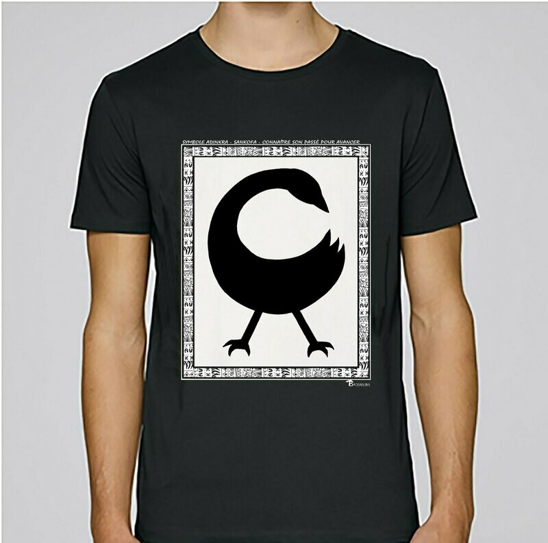 TEE SHIRT SYMBOLE ADINKRA "SANKOFA"  CONNAITRE SON PASSE POUR AVANCER