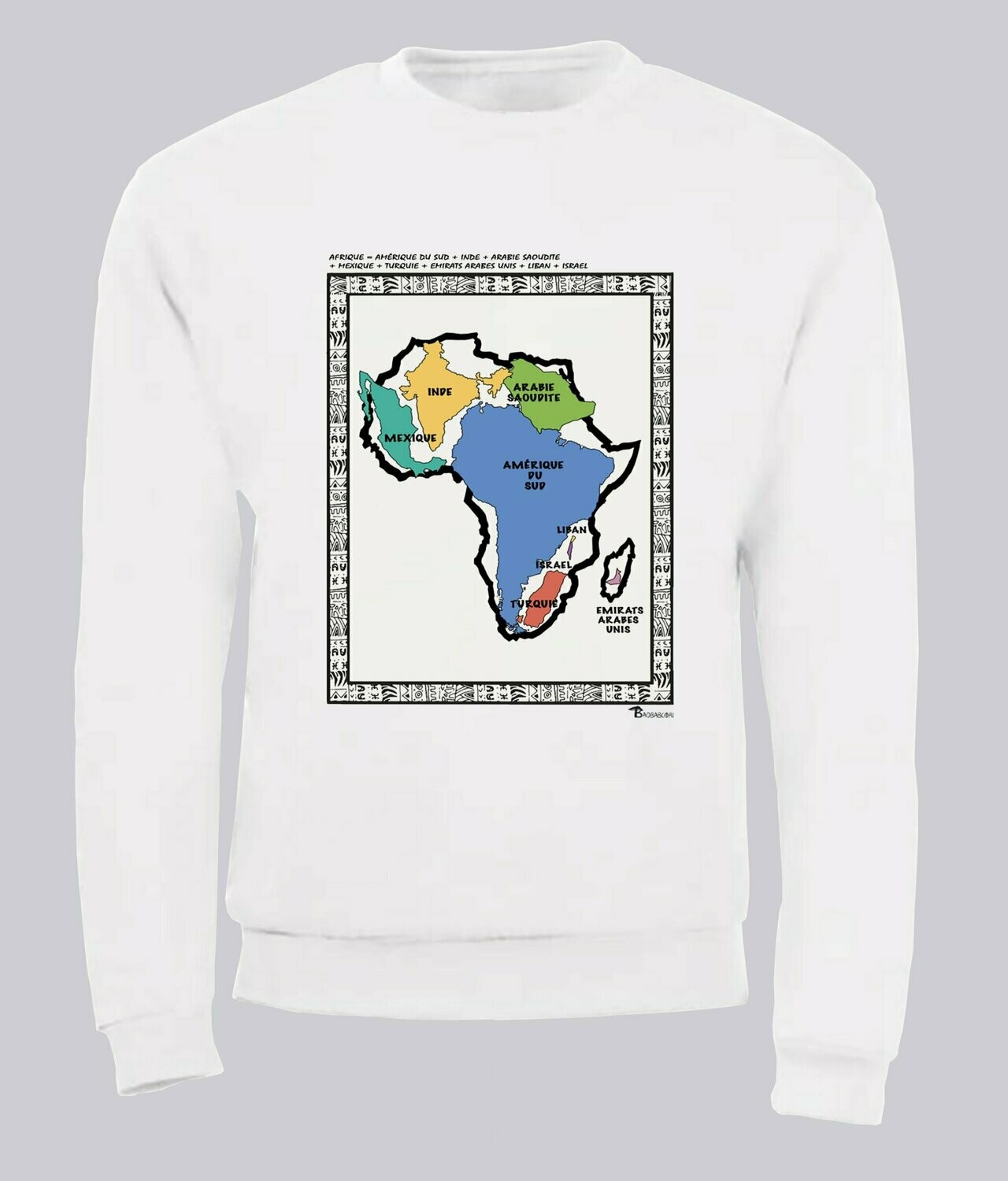SWEAT GRANDEUR ET PUISSANCE G2, COULEUR: BLANC, FOND MOTIF: BLANC, TAILLE: XXL