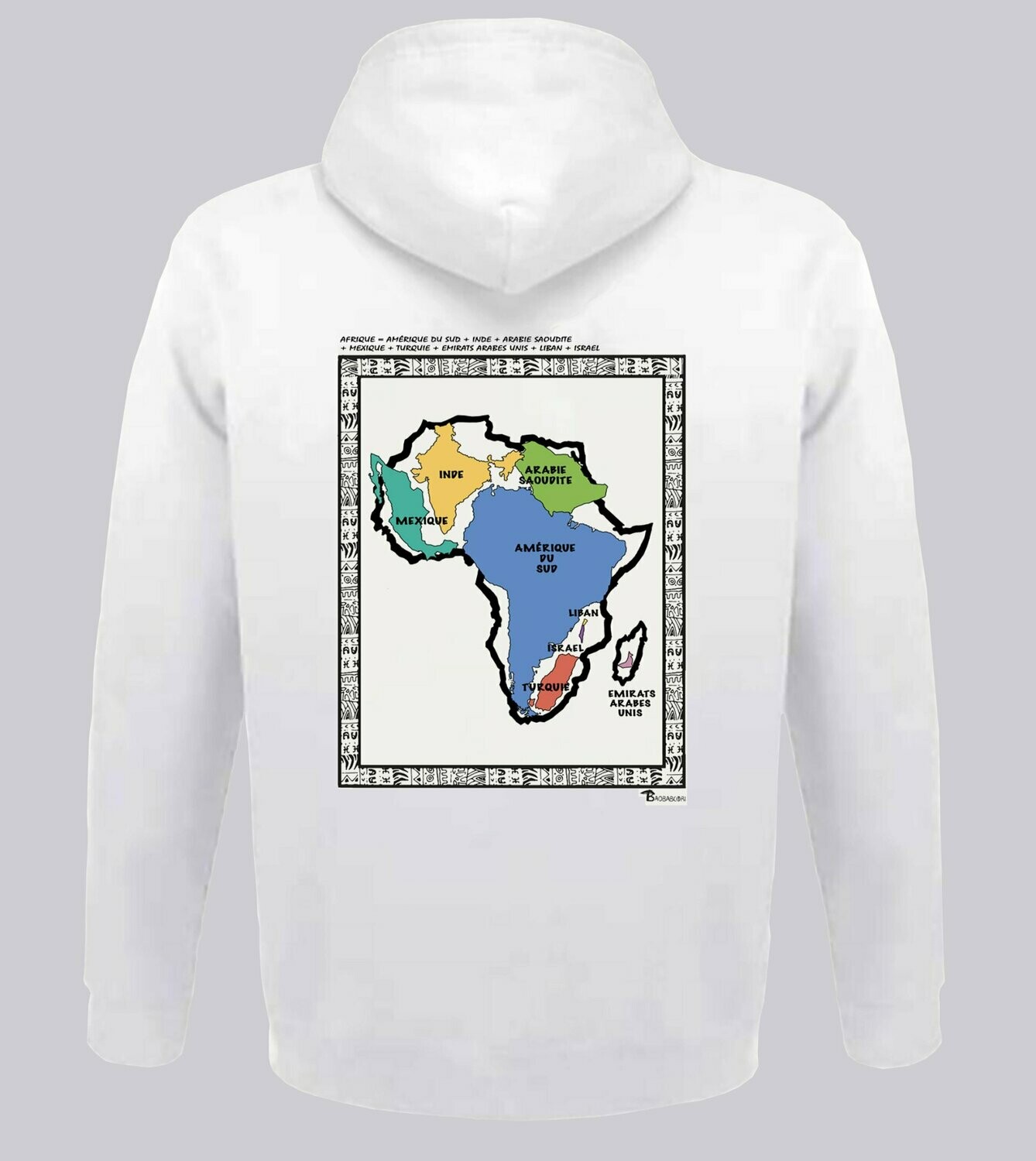SWEAT A CAPUCHE GRANDEUR ET PUISSANCE G2, COULEUR: BLANC, FOND MOTIF: BLANC, TAILLE: XXL