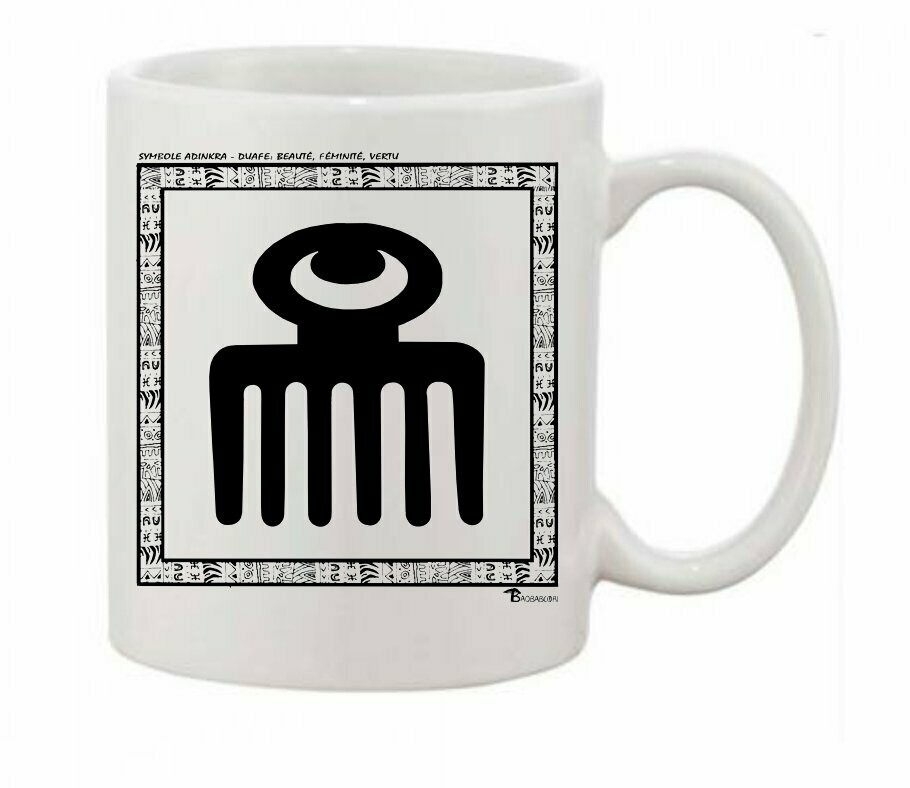 MUG SYMBOLE ADINKRA "DUAFE" BEAUTE FEMINITE VERTU