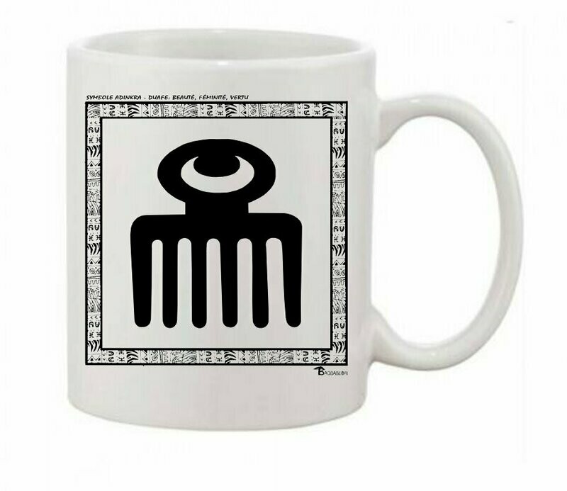 MUG SYMBOLE ADINKRA "DUAFE" BEAUTE FEMINITE VERTU