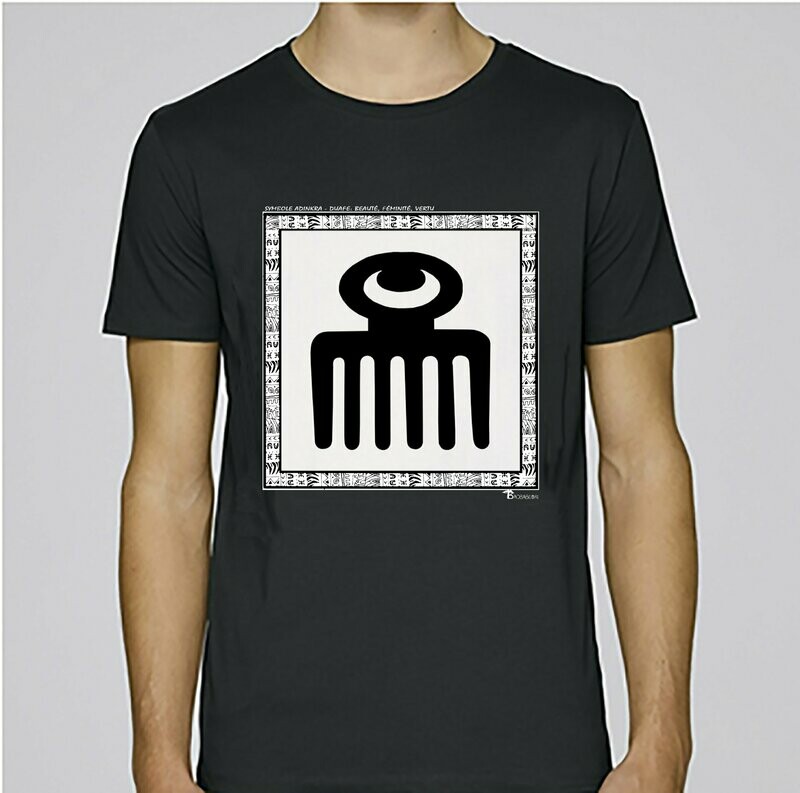 TEE SHIRT SYMBOLE ADINKRA "DUAFE" BEAUTE FEMINITE VERTU